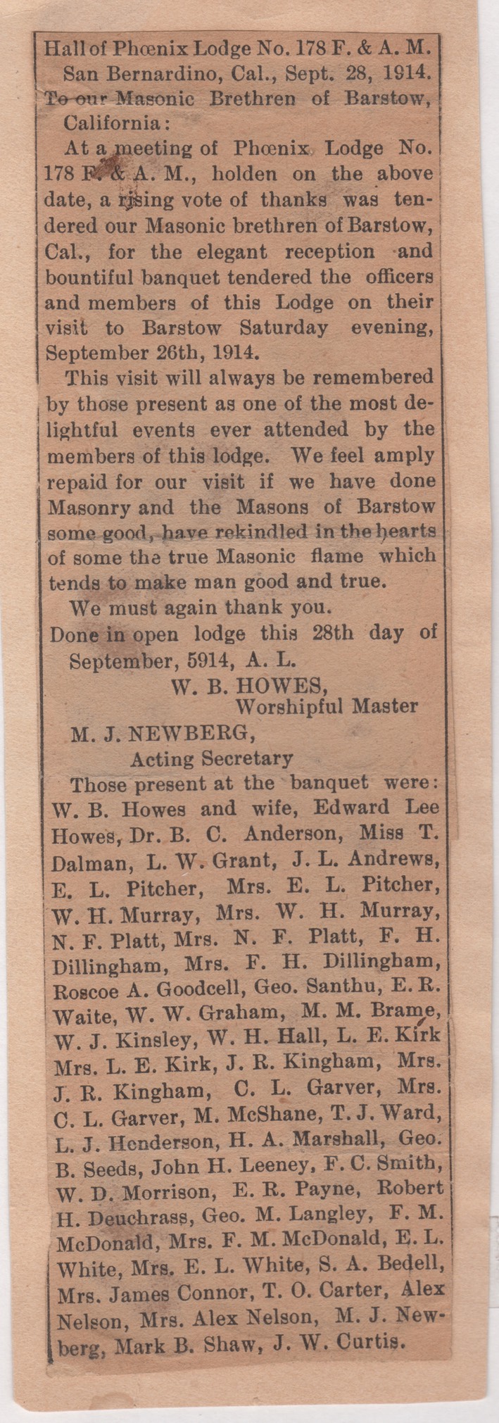 Hall of Phoenix Lodge No.178 F.&A.M.