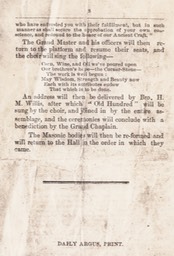 Masonic ceremonial Laying the cornerstone at the courthouse November 12th 1874 San Bernardino California