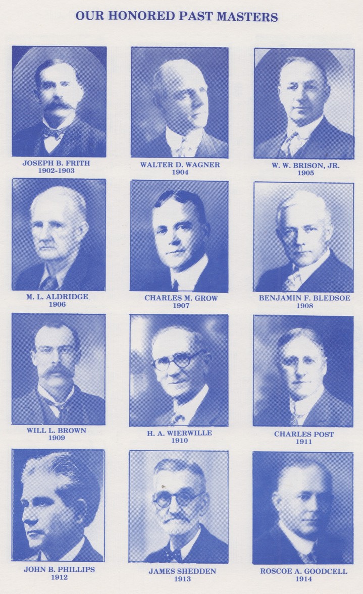 Past Masters of San Bernardino A.D.1902-1914 