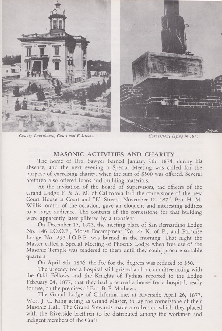 Phoenix Lodge 178  100 years of Freemasonry October 20, 1865-1965 San Bernardino California 8