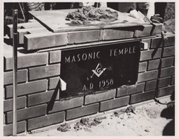 San Bernardino California Masonic history cornerstone A.D.1958