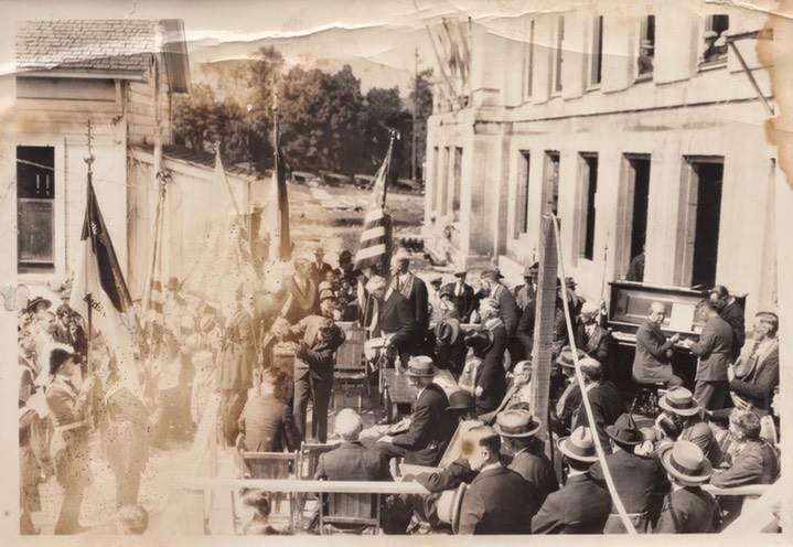 San Bernardino Masonic cornerstone laying at courthouse A.L.5874 _ A.D.1874  San Bernardino California